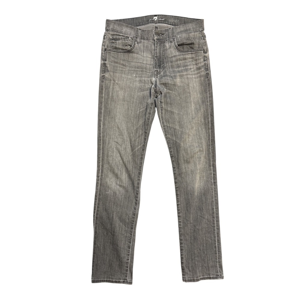 7 For All Mankind Adrien Slim Straight Grey Wash Jeans Women's Size 30